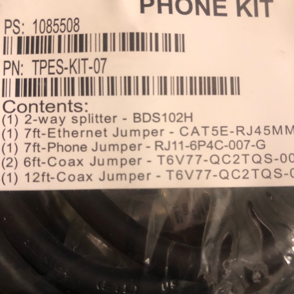 Complete Phone Kit: Splitter, Ethernet Jumper, Coax & 6ft HDMI Ethernet Cable - Picture 7 of 13